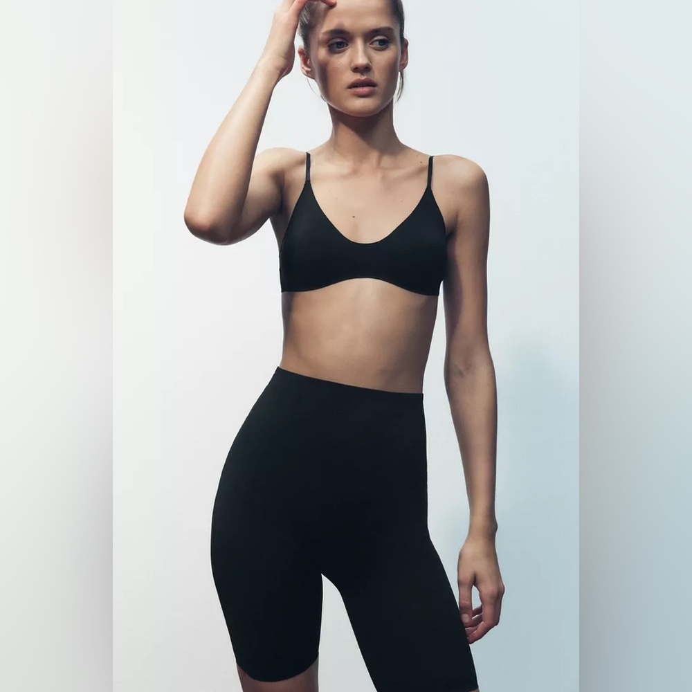 Zara biker pants dressy with zipper on the side